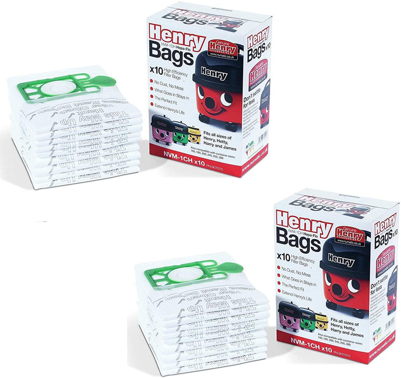 Henry NVM-1CH HepaFlo Vacuum Bags Box of 8 x Packs of 10 - Papaval