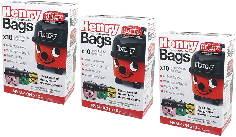 Henry NVM-1CH HepaFlo Vacuum Bags Box of 8 x Packs of 10 - Papaval