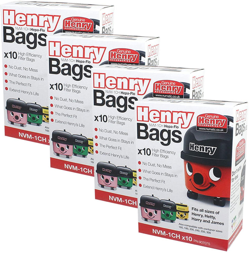 Henry NVM-1CH HepaFlo Vacuum Bags Box of 8 x Packs of 10 - Papaval