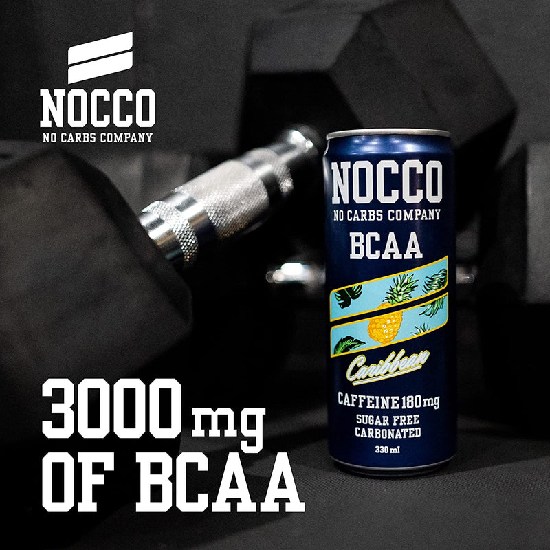 Nocco BCAA Caribbean Sugar Free Energy Drink, 12 x 330ml