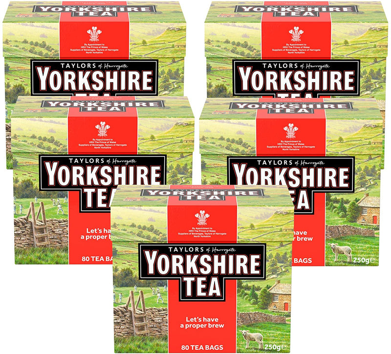 Yorkshire Tea 80 Tea Bags (Pack of 5 total 400 teabags)