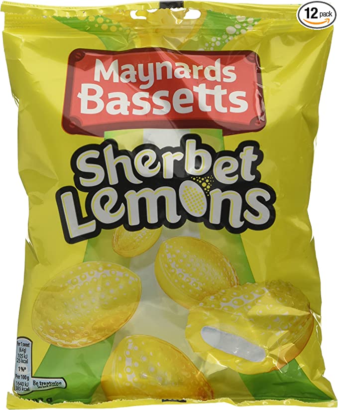 Maynards Bassetts Sherbert lemon bags - 12x192g