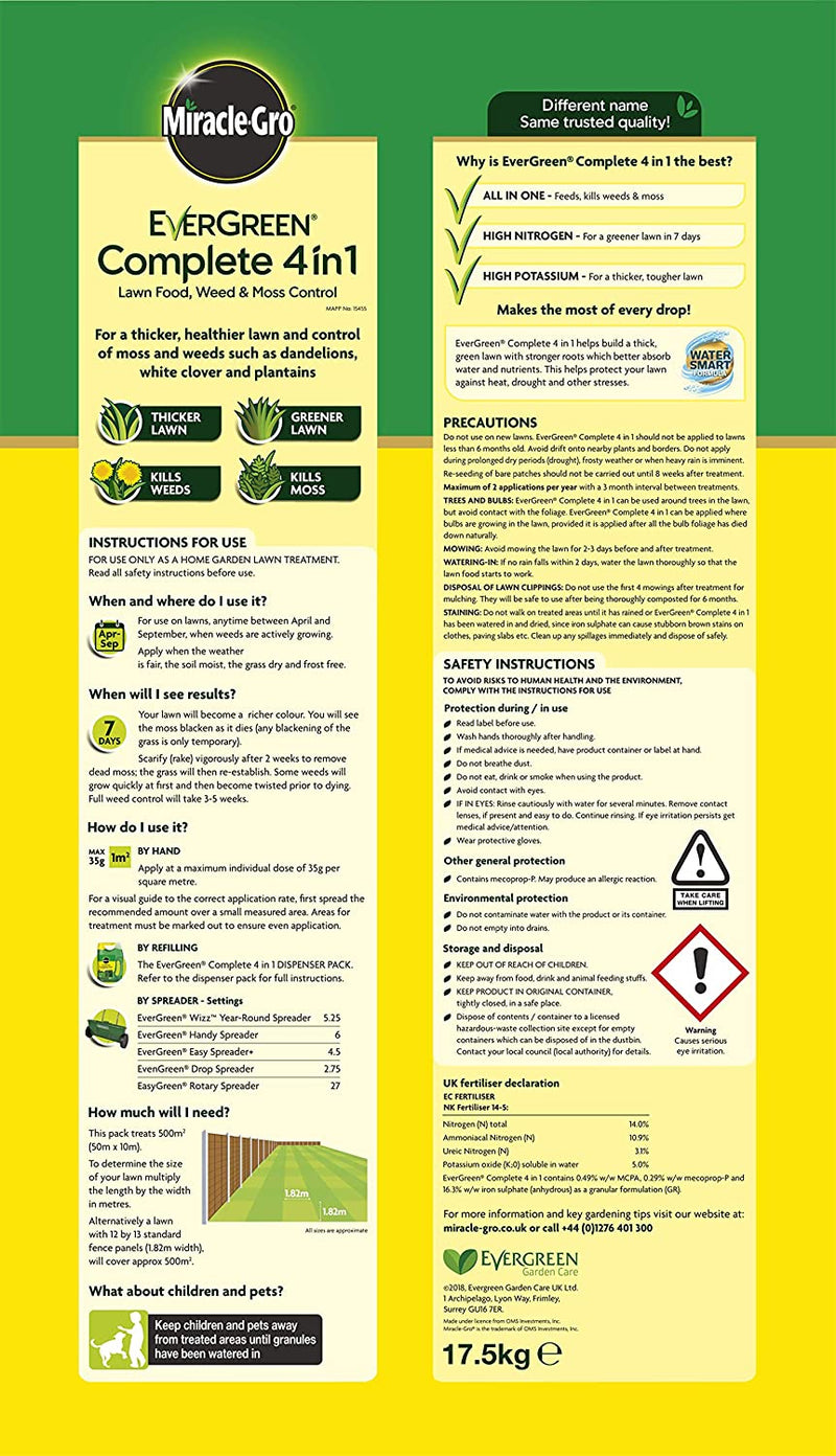 Miracle-Gro EverGreen Complete 4 in 1 17.5kg - 500m2