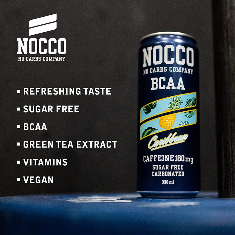 NOCCO BCAA Drink with Caffeine NO CARBS COMPANY Sugar Free All Flavours 330  ml