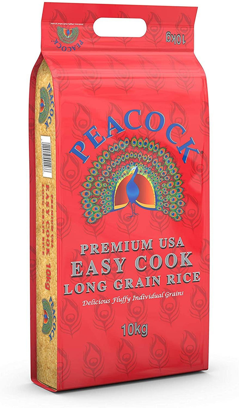 Peacock Premium USA Quick & Easy to Cook Long Delicious Fluffy Grain Rice, 10kg - Papaval