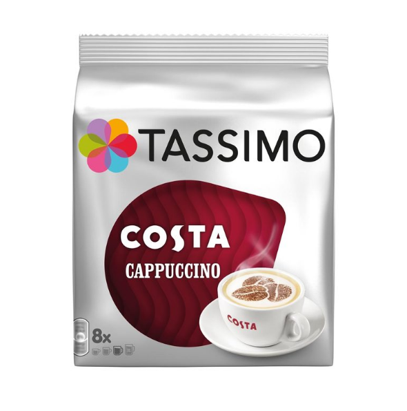 Costa Tassimo Cappuccino Coffee Pods Pack of 5 X 8'S, 40 servings - Papaval