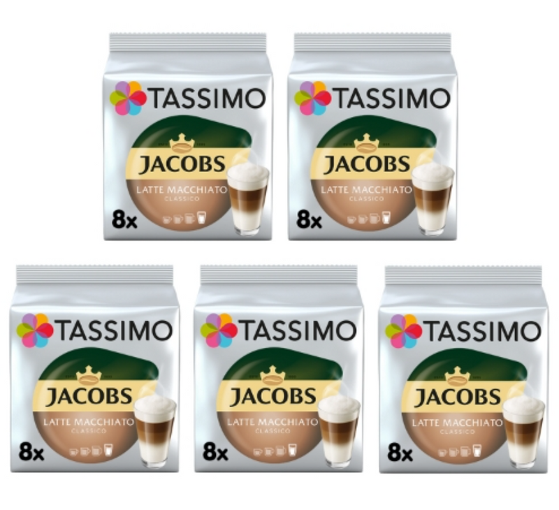 TASSIMO Jacobs Latte Macchiato Pack of 5(40'SERVINGS)