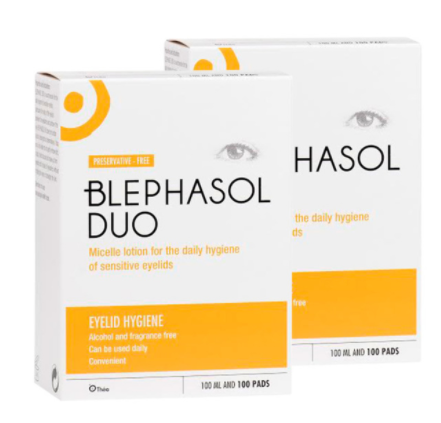 Blephasol Duo Eyelid Hygiene Solution, 2 x 100ml & 100 Pads