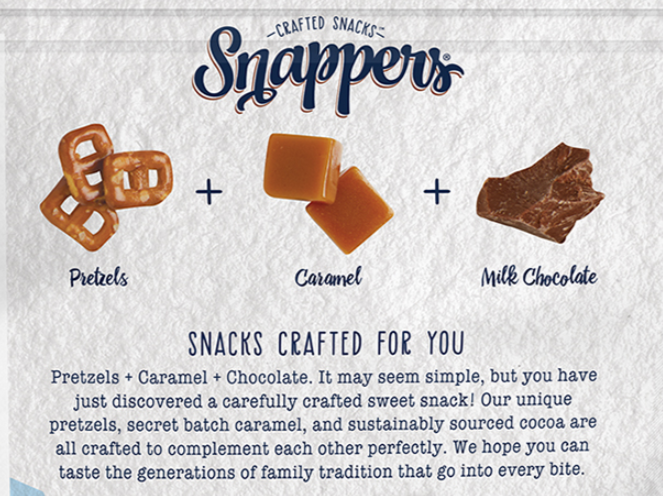 Snappers Milk Chocolate and Caramel Pretzels, 567g