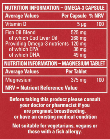 Seven Seas Cod Liver Oil and Magnesium, 2 x 60 Pack