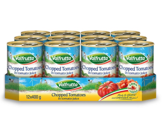 Valfrutta Chopped Tomatoes, 12 x 400g