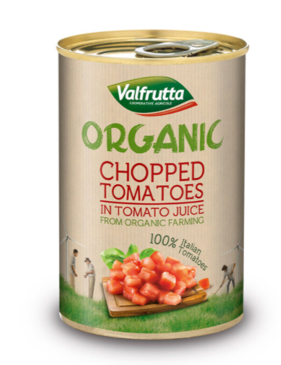 Valfrutta Organic Chopped Tomatoes, 12 x 400g