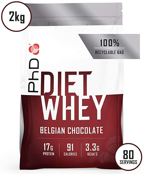 PHD Diet Whey Belgian Chocolate Whey Protein Powder, 2kg