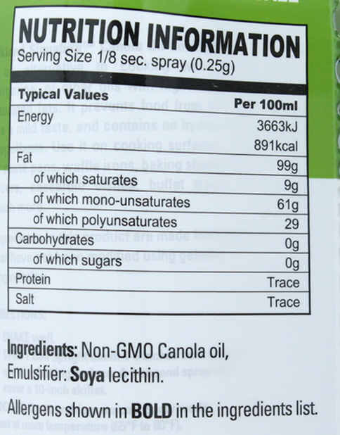 Kirkland Signature Canola Oil Cooking Spray, 2 x 397g