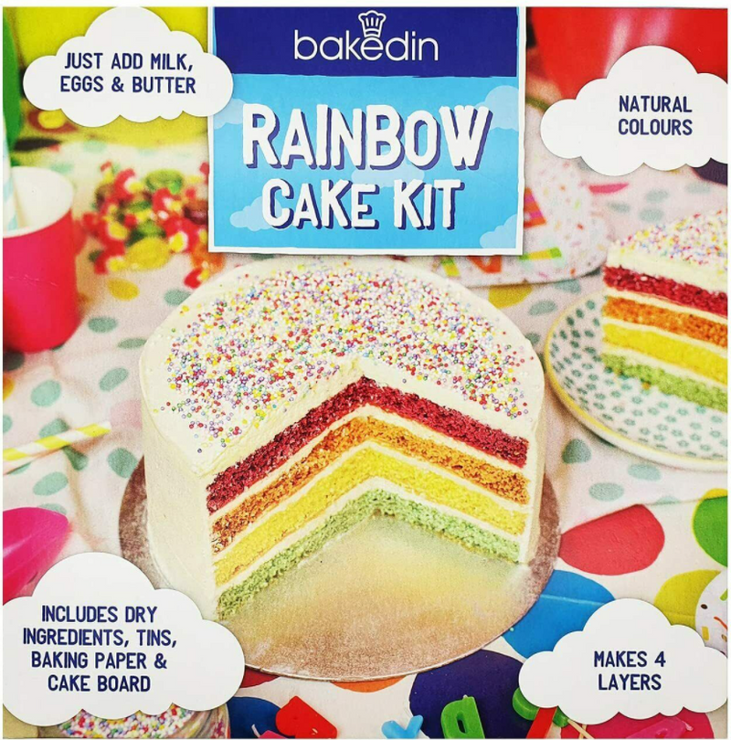 Bakedin Rainbow Cake Baking Kit, 970g