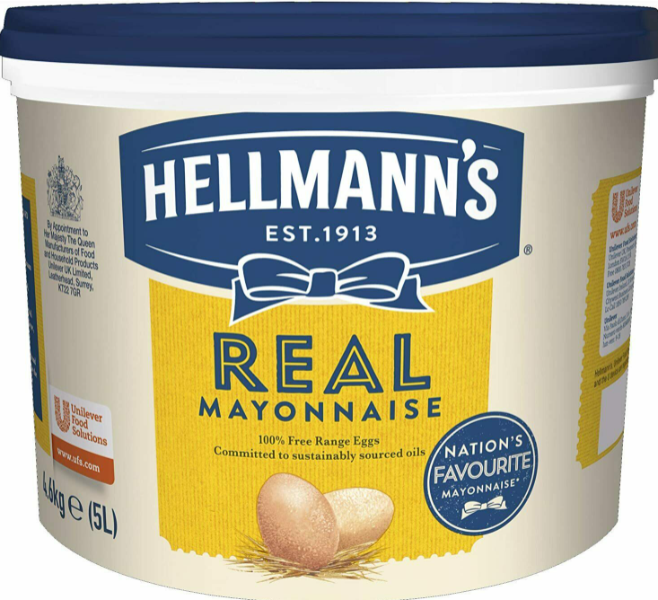 Hellmann's Real Mayonnaise Creamy Free Range Eggs Sandwich Salad Burger Tub 5ltr
