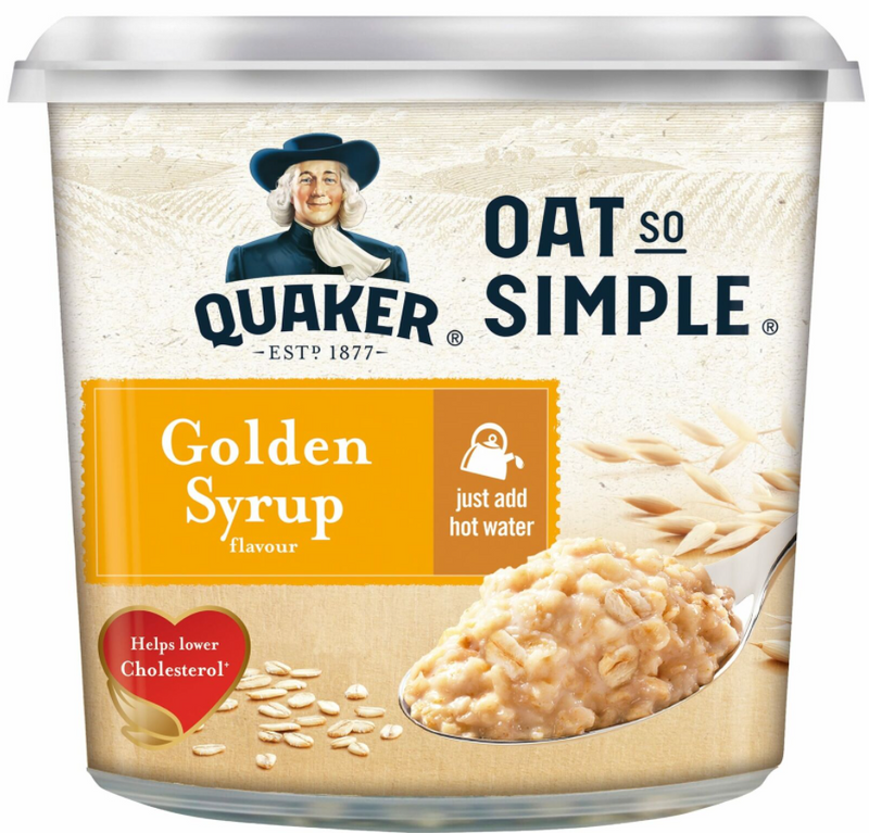 Quaker Oat So Simple Golden Syrup Porridge Pot Pack of 8 x 57g