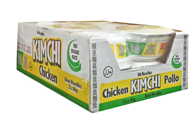 Mr Noodles Kimchi Chicken, 12 x 86g