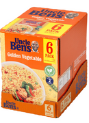 Uncle Ben's Golden Vegetable Microwave Rice, 6 x 250g