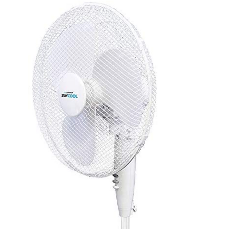 STAYCOOL Lloytron F1221WH Stay Cool Pedestal Fan, 50 W, White, Plastic