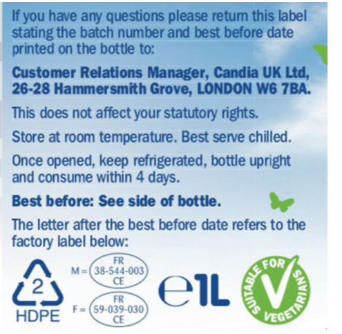 Candia Just Milk UHT Semi-Skimmed Milk, 6 x 1L