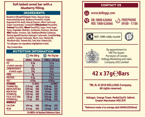 Kellogg's Nutri-Grain Mixed Fruity Breakfast Bars, 42 Pack