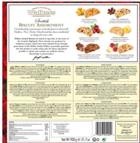 Walkers Scottish Biscuit Assortment Pack of 900g