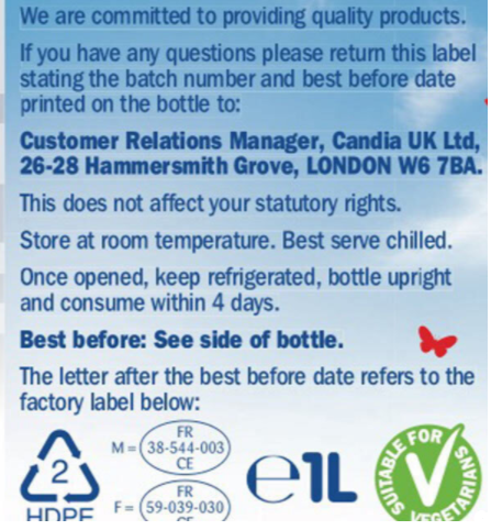 Candia Just Milk UHT Skimmed Milk, 6 x 1L