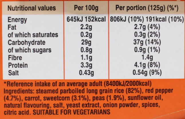 Uncle Ben's Golden Vegetable Microwave Rice, 6 x 250g