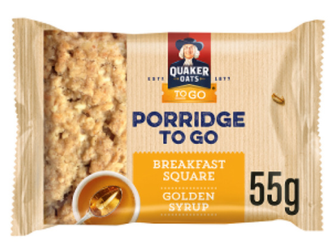 Quaker Oats Porridge To Go Breakfast Squares Variety Pack, 18 x 55g