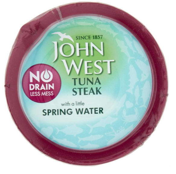 John West No Drain Tuna Steak in Spring Water Pack of 5 x 110g