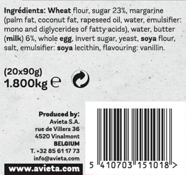 Avietas Premium Belgian Waffles Pack of 20x90g