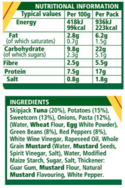 John West Lunch On The Go turn salad Pack of 6 x 220g