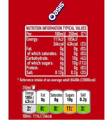 Oasis Summer Fruits Juice 12 X 500 Ml