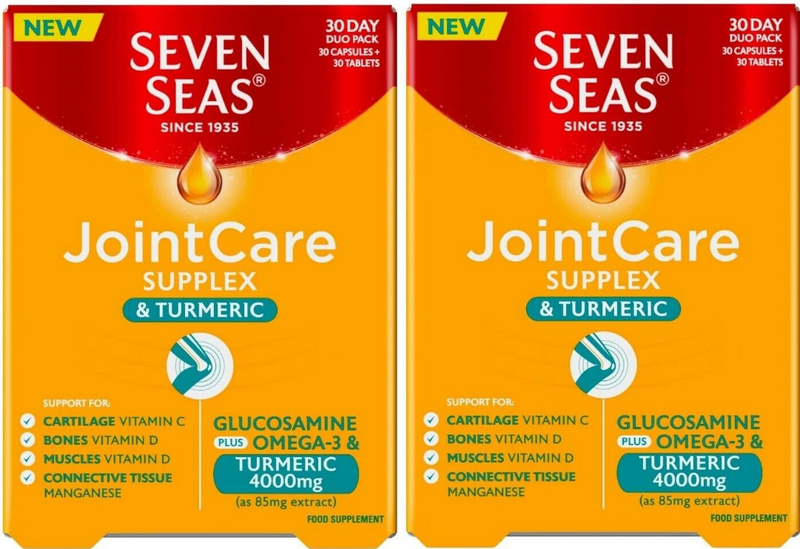 Seven Seas Joint Care Supplex and Turmeric with Glucosamine, 2 * 60 Tablets, Omega-3
