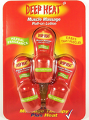 Deep Heat Muscle Massage Roll-On Lotion Pack of 3 x 50ml