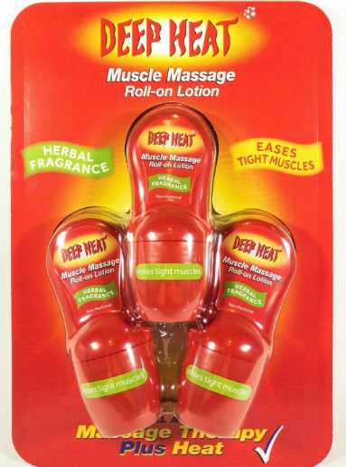 Deep Heat Muscle Massage Roll-On Lotion Pack of 3 x 50ml