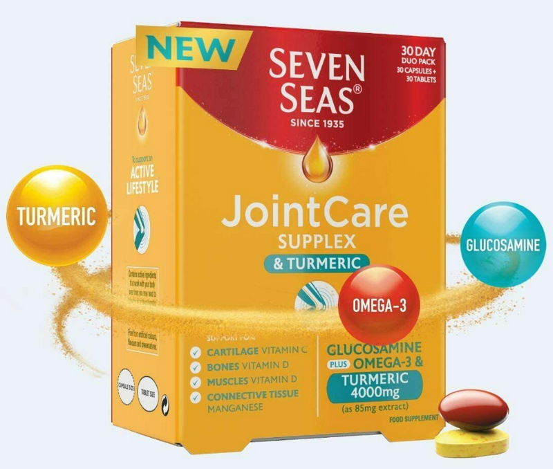 Seven Seas Joint Care Supplex and Turmeric with Glucosamine, 2 * 60 Tablets, Omega-3