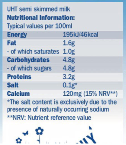 Candia Just Milk UHT Semi-Skimmed Milk, 6 x 1L