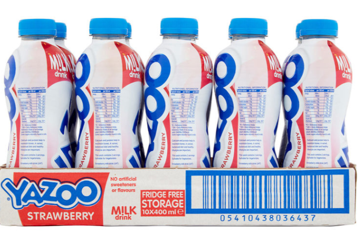 Yazoo Strawberry Milkshake, 10 x 400ml