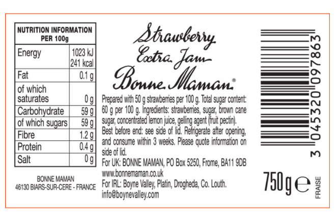Bonne Maman Strawberry Preserves Pack of 1 x 750g