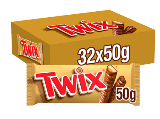 Twix Chocolate Bars, 32 x 50g