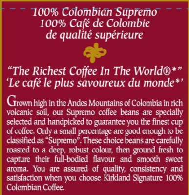 Kirkland Signature 100% Colombian Ground Filter Coffee, 1.362kg