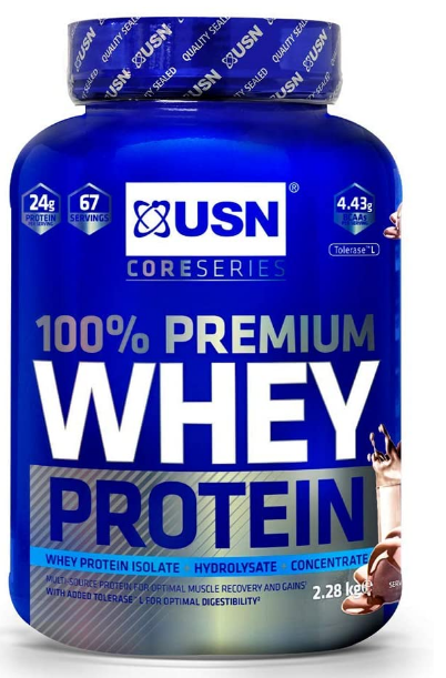 USN Premium Whey Chocolate Protein Powder, 2.28kg