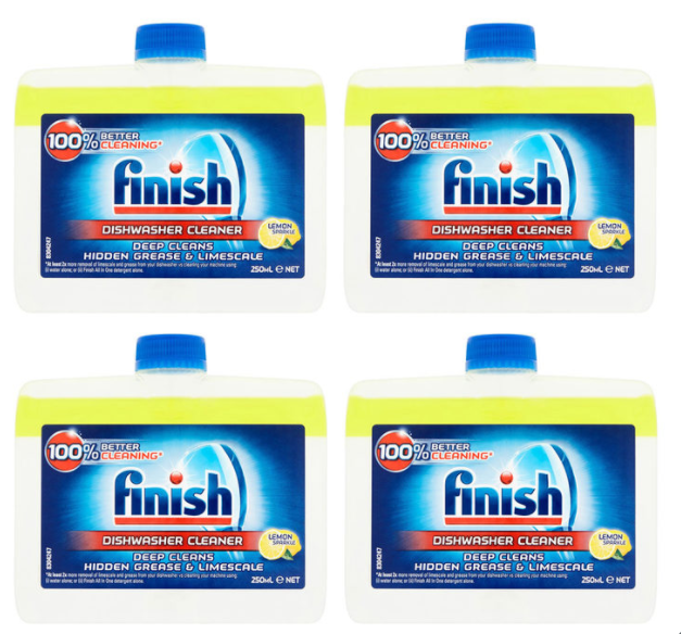 Finish Lemon Sparkle Dishwasher Cleaner, 250 ml x 4