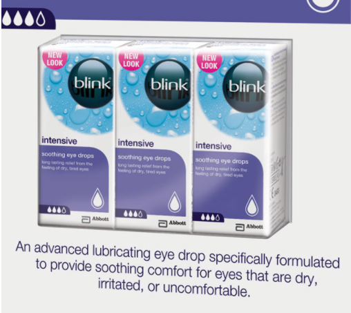 Blink Intensive Soothing Eye Drops, 3 x 10ml