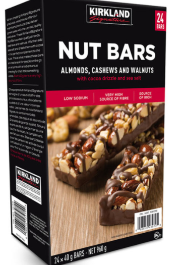 Kirkland Signature Nut Bars with Cocoa Drizzle and Sea Salt, 24 x 40g