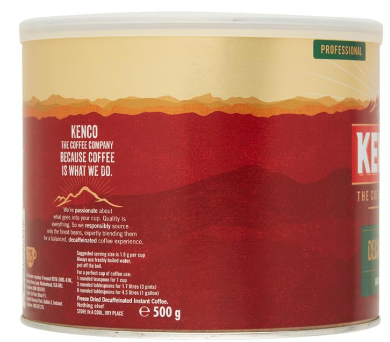 Kenco Decaffeinated Instant Coffee Granules, 500g