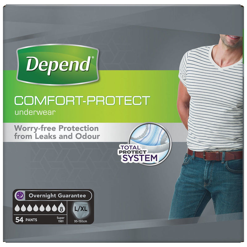 Depend Underwear Absorbent Absorption Super Size L/XL Man – 54 Units