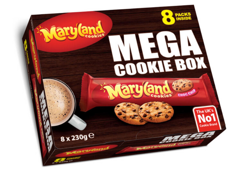 Maryland Cookies Mega Chocolate Chip Cookies Pack of 8 x 230g